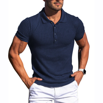 Polo Slim Fit de Algodón Mercerizado Manga Corta - Image 14