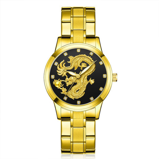 Reloj Dragon Dorado Acero Inoxidable Cuarzo - Image 3