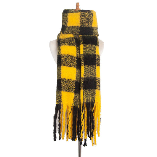 Bufanda Gruesa a Rayas con Borlas para Mujer - Image 6