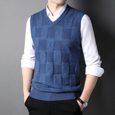 Chaleco Jacquard Texturizado para Hombre - Diseño Elegante en Colores Sólidos - Image 15