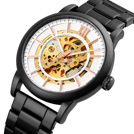 Reloj Automático Mecánico para Hombre con Correa de Acero y Corona Espiral - Image 5