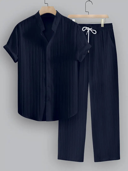 Traje Ejecutivo de Rayas con Camisa Manga Corta y Pantalón - Image 5