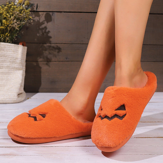 Pantuflas Cálidas de Calabaza Halloween - Cómodas Zapatillas Peluche para Casa - Image 2