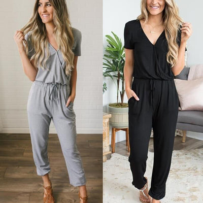 Jumpsuit Mujer Cintura Elástica con Cordón y Bolsillos - Image 8