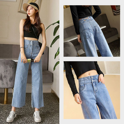Pantalones Anchos de Cintura Alta con Detalle de Incrustación - Image 13