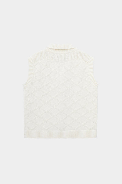 Chaleco Cardigan Tejido de Algodón con Textura Diamante - Image 21