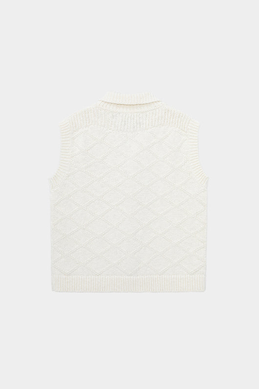 Chaleco Cardigan Tejido de Algodón con Textura Diamante - Image 21