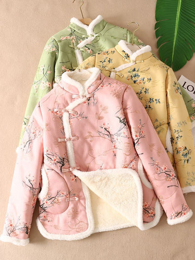 Chaqueta Acolchada de Algodón Grueso Estilo Chino para Mujer - Image 10