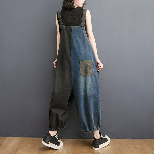 Overol Denim Talle Alto Holgado para Mujer Talla Grande - Image 13
