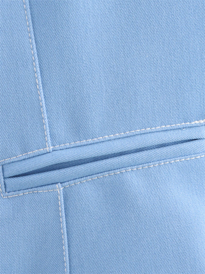 Chaleco Denim Elástico de Color Liso sin Mangas - Versátil y Moderno - Image 14