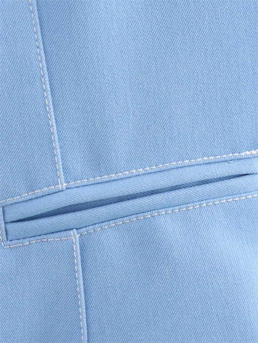 Chaleco Denim Elástico de Color Liso sin Mangas - Versátil y Moderno - Image 14