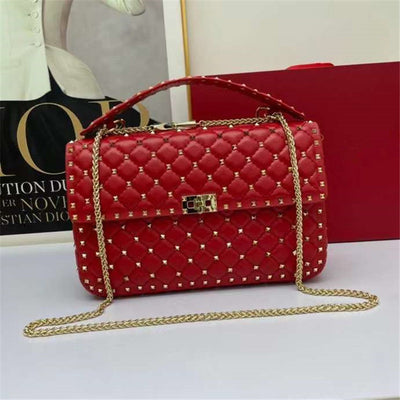 Bolso Cuadrado de Piel de Oveja con Tachuelas de Diamante - Image 16