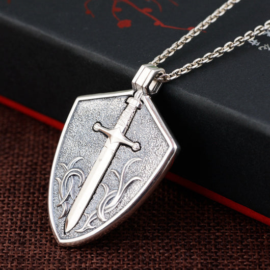 Pendiente Espada y Escudo para Hombre - Joya de Acero Inoxidable - Image 8