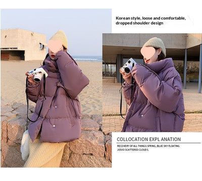 Chaqueta Acolchada Corta Estilo Coreano para Mujer - Image 14