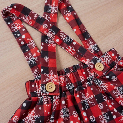 Conjunto Navideño para Niña: Playera Estampada y Falda Escocesa - Image 3