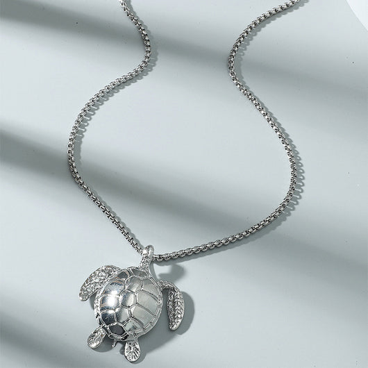Collar de Tortuga Marina en Plata para Hombre - Image 8