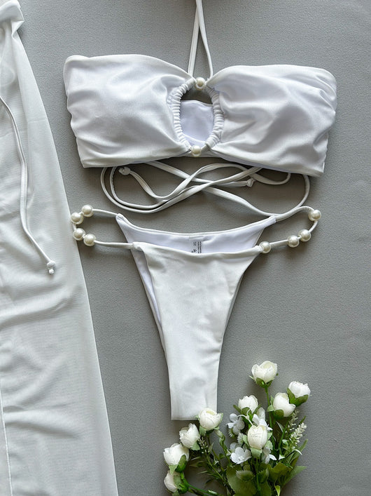 Traje de Baño Entallado con Cuello Halter y Abertura Lateral - Image 24