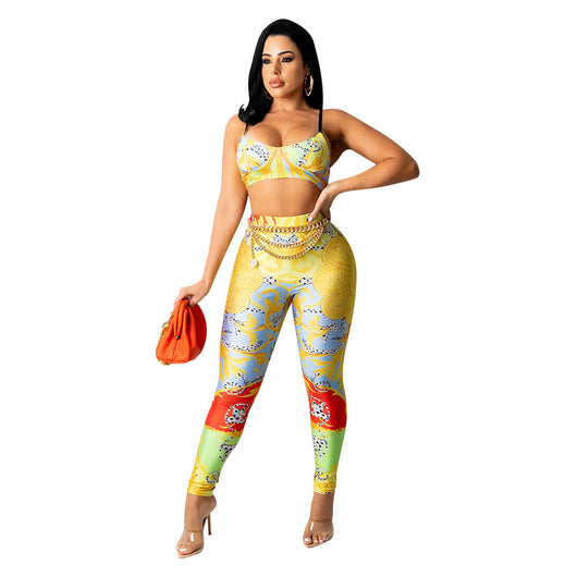 Pantalones Ajustados Estampados Sexy de Dos Piezas - Image 5