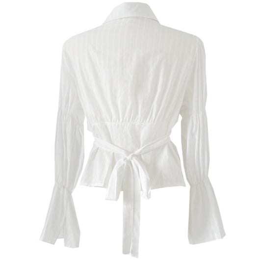 Blusa Negra Ajustada de Cintura con Manga Larga - Image 5
