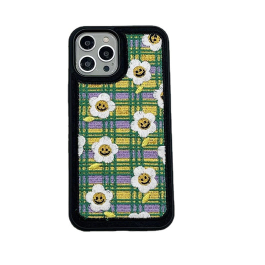 Funda para Celular Fieltro Bordada Cuadros Girasol - Image 8