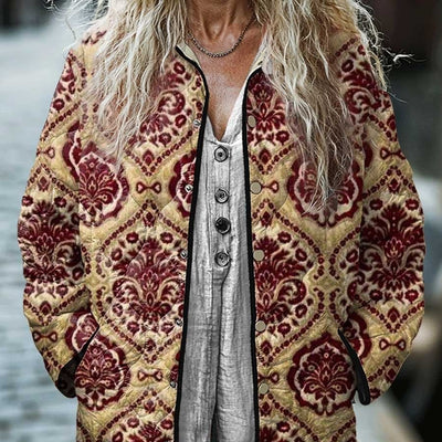 Chaqueta Acolchada de Algodón para Mujer con Estampado Floral Digital