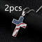 Flag Cross Necklace Plateado 10pcs