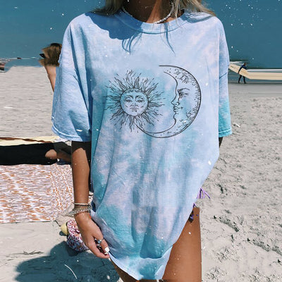 Camiseta Suelta con Estampado Tie-dye Multicolor - Image 9