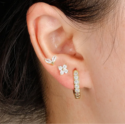 Set of 3 Diamond Earrings