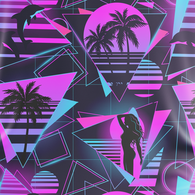 Miami Slice | Camisa Polo de Golfe Retrô/Vaporwave Masculina