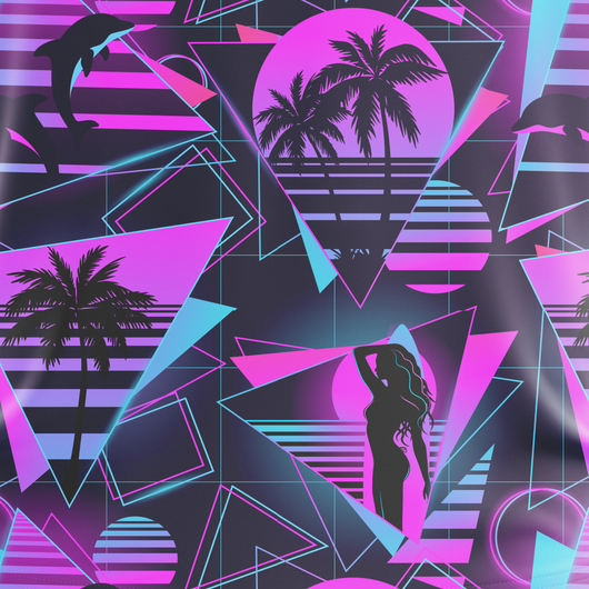 Miami Slice | Camisa Polo de Golfe Retrô/Vaporwave Masculina