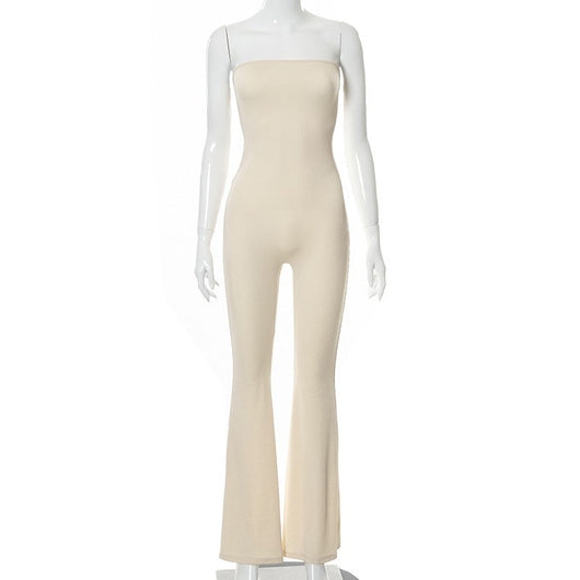 Jumpsuit Casual de Color Sólido con Mangas y Espalda Diseñada - Image 9