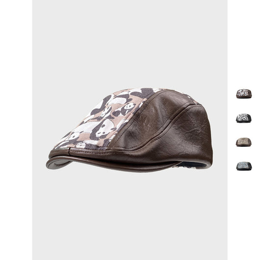 Gorra Retro de Cuero PU con Costuras Otoño-Invierno - Image 2