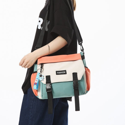 Bolsa de Hombro Casual Mujer Capacidad Grande Diseño Neutro Japonés