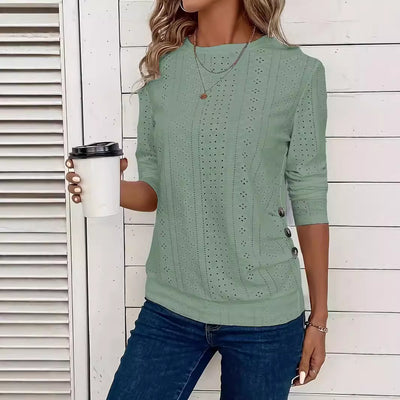 Suéter Casual de Cuello Redondo y Manga Larga para Mujer - Image 3