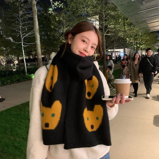 Bufanda Oso Kawaii Japonés para Mujer - Suave, Cálida y Versátil