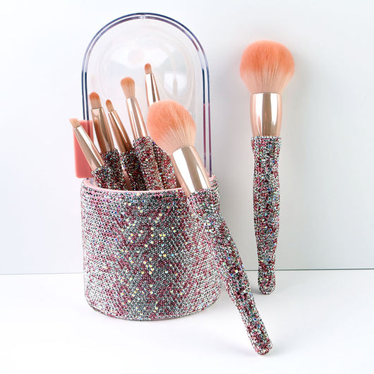 Set de 8 Brochas de Maquillaje con Incrustaciones de Diamantes - Image 8