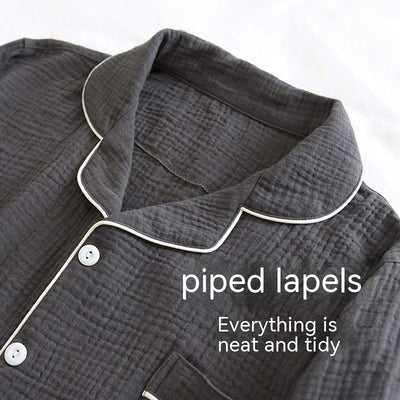 Pijama Hombre Talla Grande Algodón Doble Gasa Primavera Otoño Manga Larga - Image 3