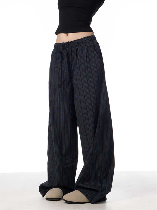 Pantalones Anchos de Rayas Vintage Americano - Casual y Cómodo para Mujer - Image 4