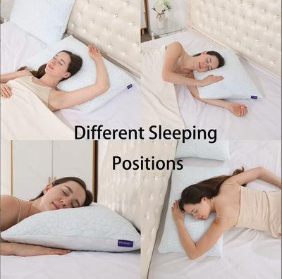 Almohada de Espuma Viscoelástica con Textura Refrescante y Patrón de Piedra Azul - Image 13
