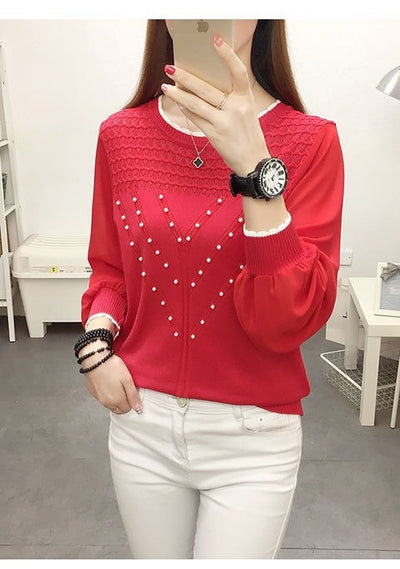 Blusa Térmica de Seda de Hielo Tejida Manga Larga Cuello Redondo - Image 10