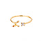 Golden stainless steel unisex ring Dorado L