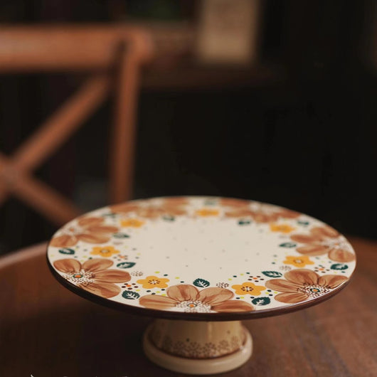 Plato Decorativo Artesanal Pintado a Mano - Frutero y Florero Pequeño