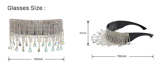 Gafas de Sol con Aro Decorativo, Diamantes y Borlas Artesanales - Image 12