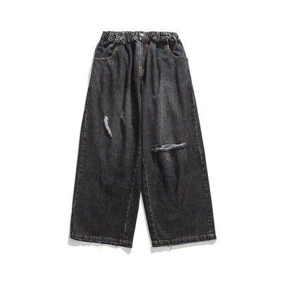 Pantalones Vaqueros Retro Estilo Japonés con Desgaste Pesado y Roturas Artesanales - Image 4