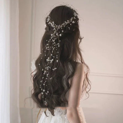 Diadema de Perlas Hecha a Mano para Novia Estilo Hada Mágica - Image 6