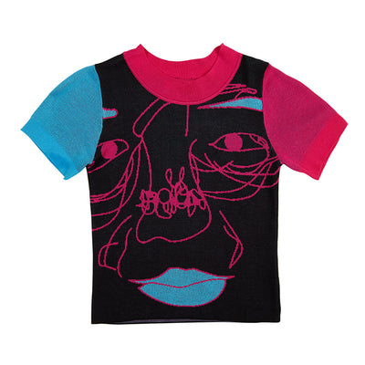 Playera Corta de Seda Helada Negra con Diseño de Avatar - Image 6