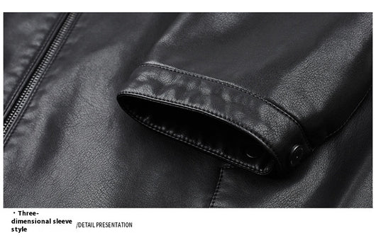 Chaqueta de Cuero Casual Acolchada para Hombre con Forro Polar - Image 31