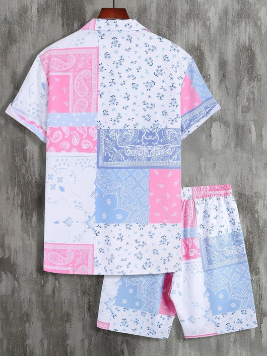 Conjunto Retro 2 Piezas: Playera y Shorts Estampado 3D Contraste - Image 21