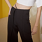 Pantalones de Cintura Alta con Pierna Ancha Irregular