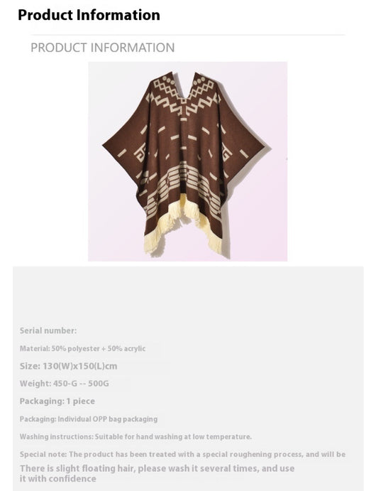 Poncho Denim Estilo Western con Flecos - Abrigo Cálido Unisex para Exteriores - Image 33